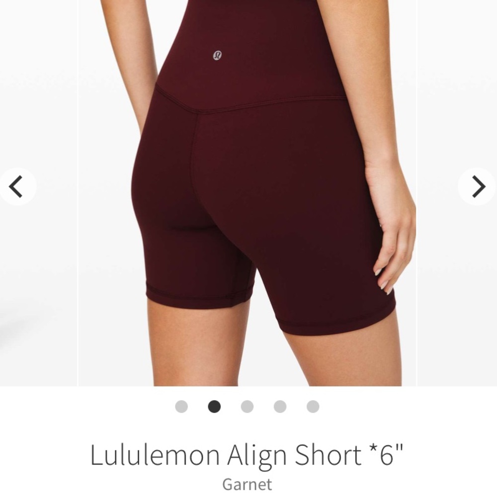 SOLD lululemon Align Short 6” Garnet Size 4